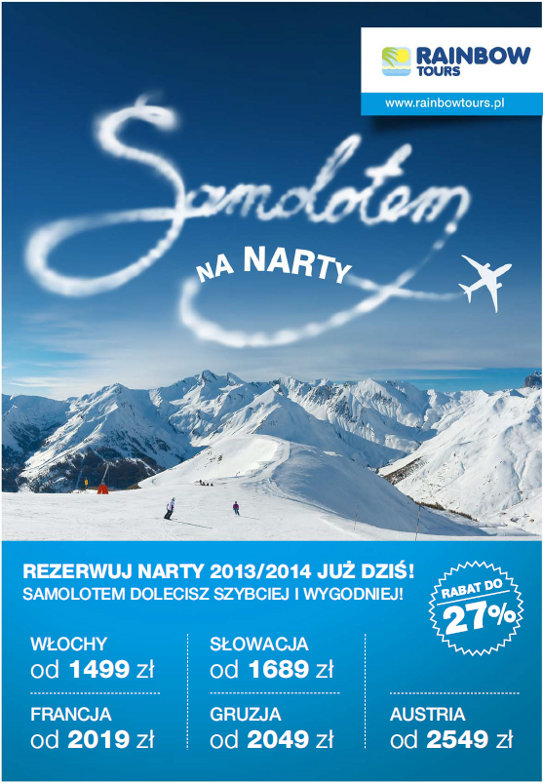 Do 27% zniki - REZERWUJ NARTY 2012/2013 JU DZI!